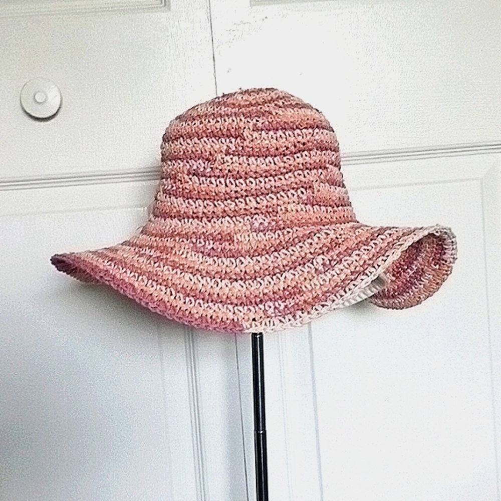 Crochet straw hat